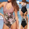 Women's Swimwear Halter Twisted Front One-Piece Swimsuit For Women Sexy V-neck Backless Monokini 2024 Bathing Suits Beachwear