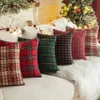 Cojín/decorativo navideño a cuadros cojín cojín algodón decorativo s para la cama de sofá vida ic ic cubre rojo torta de decoración del hogar regalo