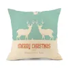 Kussen Kerstmoose Moose Pillowcase Katoen Linnen Print Decoratie Decoratie Vakantie kleurrijke kunst gepersonaliseerde cojines