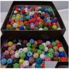 Resin 10Mm 5 Rows Double Holes Ab Soft Clay Beads Loose Inlaid Round Rhinestone Ball Sham Bead Bracelet Necklace Accessories Drop Del Dhesd