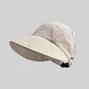 ガーデニングのための穴のあるベレー帽アンチUVキャップワイドブリムサンリプロテクションハット軽量折りたたみ式女性