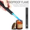 Original Factory Long Metal Jet Flame Windproof Refillable Custom Butane Kitchen Without Gas Torch Lighter With Visble Fuel Window