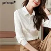 Blouses feminina de alta qualidade cetim estilo chinês camisa chica