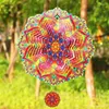 Decoratieve beeldjes 1 stuk Mandala Wind Spinner Metal 3D Roterende Windchimes Luxe Art Garden Hangende Outdoor Decoratie Roestvrij staal