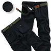 Pantaloni da uomo pantalone inverno denso caldo cargo casual in pile di pile tasca pantalone plus size alla moda spazzolato joger largo