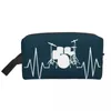 Bolsas de almacenamiento Heartbeat Drums Cosmetic Bolet Mujeres Drummer Música Magno de aseo Organizador Ladies Beauty