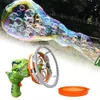 Batterijen aangedreven voor kinderen Cartoon Dinosaur -vormige bubbelmaker Handheld Outdoor speelgoed voor kinderfeestjes GI V7W9 240416