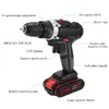 21V Electric Impact Cordless Drill HighPower Litium Battery Wireless uppladdningsbar Hand Hem DIY Power Tools 240420