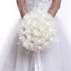 Fleurs de mariage Ruban Pearl Bouquet Bouquet Artificiel pour les accessoires de support de mariage de demoiselle d'honneur