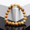 Strand Picture Jasper Stone Breads Bracelete feita de homens naturais homens 6mm de 8 mm de 8 mm de jóias de miçangas amarelas de miçangas