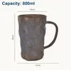 マグカップ800ml kiln transmutationセラミックコーヒーマグハンドメイドオフィス家庭用飲み物陶器氷河テクスチャーティーカップ