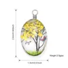 Takılar Toptan Öğe Cabochon Cam Topu Pembe Kurutulmuş Çiçek Ağacı Kolye Kolye Küpe Yapımı DIY Mücevher Bulguları 2024