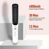 4800mAh Portable Hair Straightener Brush Electric Smoothing Mens Beard Wireless Heating 240424