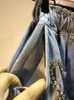Женские джинсы Женские джинсовые шорты из бисера, бриллианты с высокой растяжкой, широкая нога, голубые, голубые короткие штаны 2024 Летняя мода 29L29