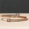 Hip Hop -sieraden 18K GOUD GOLD Sterling Silver 925 8mm Baguette Moissanite manchet Bangle Bracelet