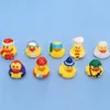 Детские игрушки для ванны 18pcs детские игрушки для бассейна для бассейна для купания утки вода игра с плаванием скрипучие звуковые резиновые утки игрушки для детей подарки