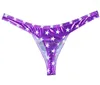 UNDANTS Erkek Bikini Tanga G-String Stars Desen Mini Kısa Pantolon Parlak Sahte T-BACK TEBİR YAPI