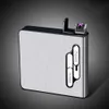 Customized Large Capacity Double Arc Windproof Usb Cigarette Case Lighter For Automatic Bomb Cigarettes