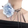 Choker Styliskt tyg Blommahalsband smycken fashionabla hängen unik halspydament