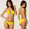 Women's Swimwear Women Sexy Fashion Bikini Set Bra Tie Side G-String Thong Beach Triangle Suit Swimsuit Bathing 2 Pcs Swimming