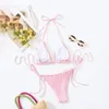 Women's Swimwear Lace-up Briefs Set Stylish 3d Flower Decor Bikini With High Waist Sexy Solid Color For Beachwear