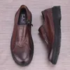 Scarpe casual vintage vera pelle maschile estate perforata perforata roccia rocce spessa sale in stile britannico zip disnger piatti