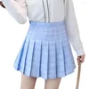 Skirts Checkered Pleated Skirt Short Invisible Open Crotch Outdoor Sex Uniform College Style High Waisted Ms