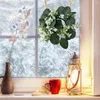 Fleurs décoratives Pilier bougie couronne eucalyptus Anneau ensemble pour la table de fête de mariage à la maison décoration de la pièce maîtresse du vert artificiel