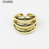 10st Retro Gold Plated Bang Rings Openable Layer Smooth Metal Jewelry Gift Simple Classic Design 4 240424