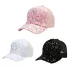 Ball Caps Travel Rassemblement Sequins Full Chapeau Outdoor Sports Mesh Baseball Femme Ajustement Ajuster la taille de la tête Cycling