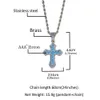 Hip Hop New Blue Zircon Cross Mens Halsband Fashion Versatile Heavy Industry Diamond Sweater Chain Jewelry