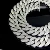 Anpassad enorm Hip Hop Iced ut smycken 25mm 925 Silver Moissanite Miami Cuban Link Chain