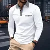 Spring Autumn Men Polo Shirt Casual Sports Shirt Couleur pure Long Seeved S3xl Fashion Breathable Top 240426