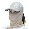 Bérets Protection du cou pour les hommes écharpe en soie UV Masque en plein air Veil Suncreen Veil Anti-UV Cover Ma Q2I6