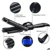 Curling Irons Sonofly 22mm LCD Hair Curler Elektrische Dreifach Barrel Ceramics Iron Waver Styling-Werkzeuge Anionen Schnelle Heizung JF-112 221203 DH1WY