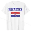 T-shirt maschile hrvatska bandiera Croazia croata croata t-shirt tops cotone casual ts ts liming maschile magliette gk t240425