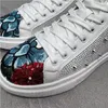 Scarpe casual High Tops Men Fashion Versione coreana Personalità ricamata Rivets Rhinestone Board Scarpe10A28