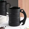 Mokken 401-500 ml wielbanden Koffie beker serie verjaardagscadeau voor echtgenoot ontbijtbeker met handvat keramische theekop J240428