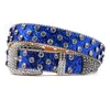 Cinturão feminino decorativo BB Simon Diamond Fashion Belt Western Belt Full Diamond Incorporando PU Diamante de cristal largo