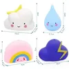 Baby Bath Toys Creative Bath Mether Touet Soft Glue Salle Bathroom Clouds Raindrop Thunderstor Down Floating Play Water Educational Touet