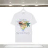 US Style Men Tennis Flower Triangle Imprimer Tee Femme Summer Vintage Casual Short Sleeve T-shirt 3xl 24SS 0428