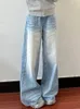 Houzhou Y2K Винтажные мешковатые джинсы Женщина корейская модная джинсовая штаны Harajuku уличная одежда Kpop повседневные брюки в японском стиле весна 240425