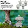 Décorations de jardin pagode grès mini statue statue lanterne de style gazebo y cour de style bonsaï décoration asiatique petit chars décor