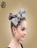 Fs vintage witte bruiloft fascinator hoed vrouwen elegante dames hoofddeksel feest haar accessoires formele kleding hoofdtooi11348765