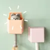 Cartoon Cat Hook zelfklevende slaapkamers slaapkamer deur hangers haken sleutel paraplu handdoek dop rek rek muur dierendecoratie y240418