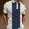 Mode Polo -Hemd für Männer 3D -Streifen T -Shirt Tops Sommer Kurzarm hochwertige Hemden Schwarze Tees Casual Male Clothes XL 240417
