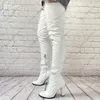 Boots Sukeia Women Winter Thigh Unisex Waterproof Stiletto Heels Round Toe Pretty White Cosplay Shoes Ladies US Size 5-20