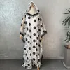 Vestido muçulmano abaya de moda houseofsd de tamanho grátis estilo boubou vestido de renda africana para mulheres com lenço interno e lenço 240415