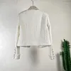 Giacche da donna francese piccole fragranze short cappotto donna primaverile manica lunga manica lunga o collo bianco corea nera chic femmina