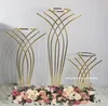 10st Factory Whole Wedding Tall Metal Table Centerpiece Stands Flower Vase Stand Gold Column Decoration13245665